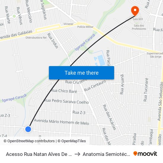 Acesso Rua Natan Alves De Brito to Anatomia Semiotécnica map