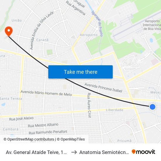 Av. General Ataíde Teive, 1033 to Anatomia Semiotécnica map