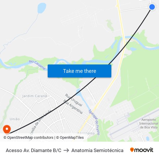 Acesso Av. Diamante B/C to Anatomia Semiotécnica map