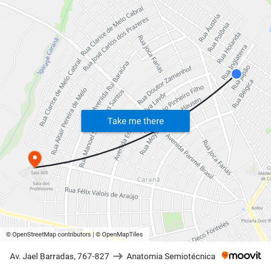 Av. Jael Barradas, 767-827 to Anatomia Semiotécnica map