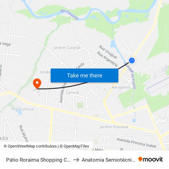 Pátio Roraima Shopping C/B to Anatomia Semiotécnica map