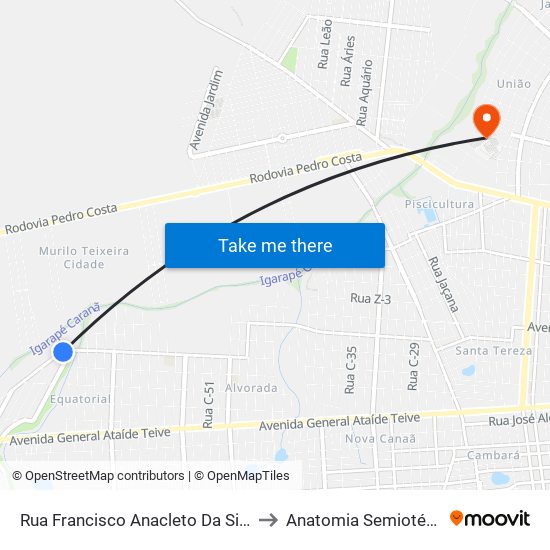 Rua Francisco Anacleto Da Silva, 17 to Anatomia Semiotécnica map