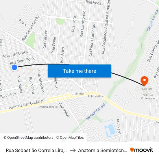 Rua Sebastião Correia Lira, 27 to Anatomia Semiotécnica map