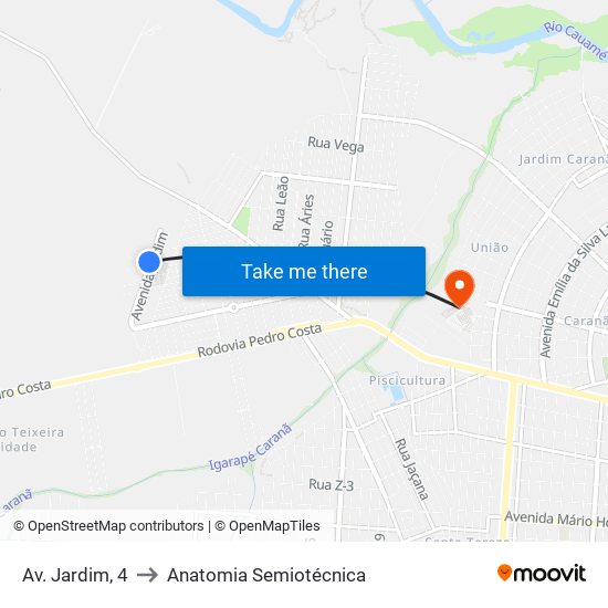 Av. Jardim, 4 to Anatomia Semiotécnica map