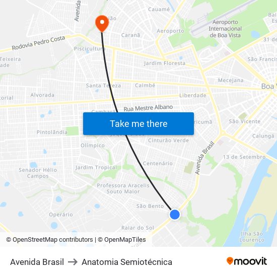 Avenida Brasil to Anatomia Semiotécnica map