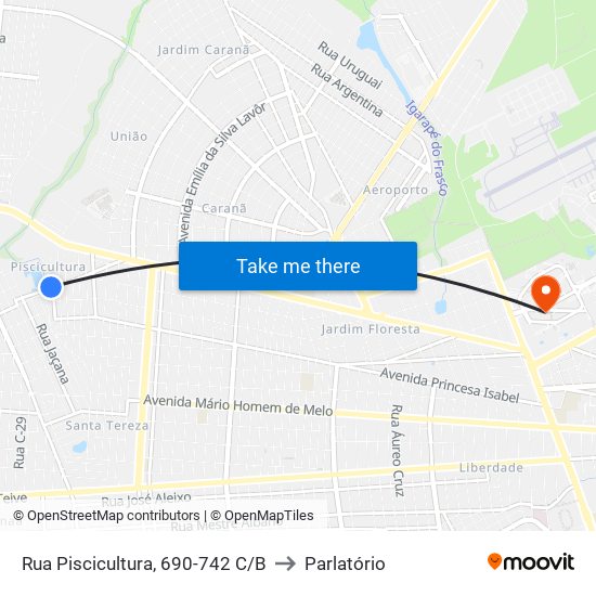 Rua Piscicultura, 690-742 C/B to Parlatório map