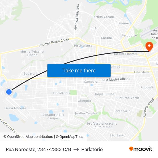 Rua Noroeste, 2347-2383 C/B to Parlatório map