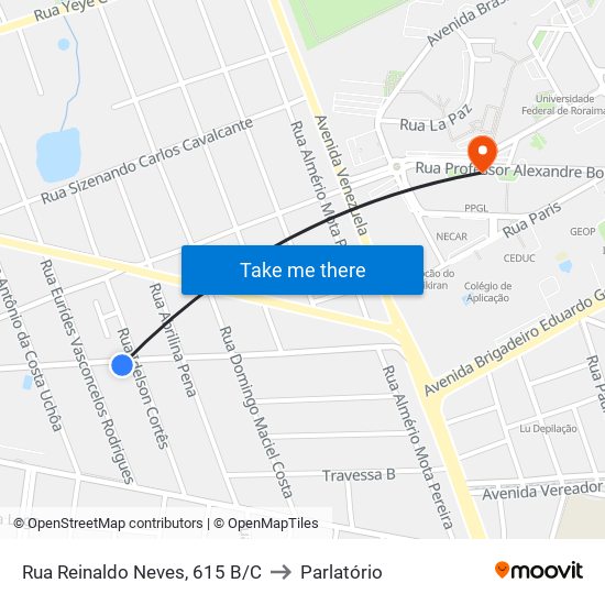 Rua Reinaldo Neves, 615 B/C to Parlatório map