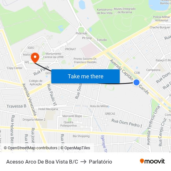 Acesso Arco De Boa Vista B/C to Parlatório map