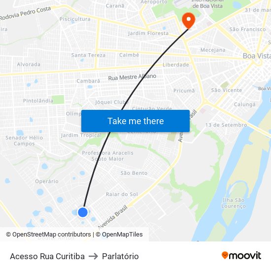 Acesso Rua Curitiba to Parlatório map