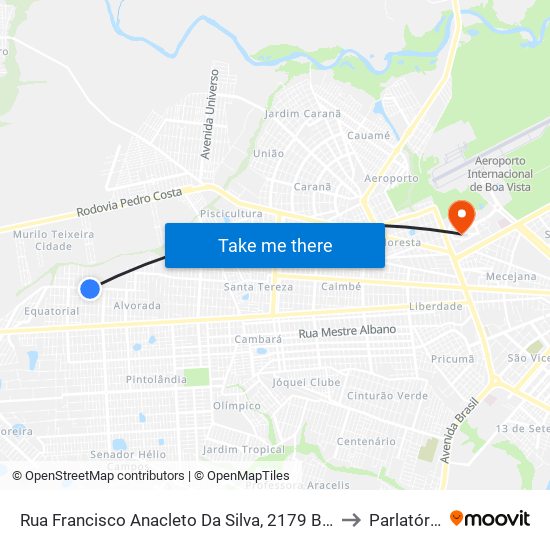 Rua Francisco Anacleto Da Silva, 2179 B/C to Parlatório map