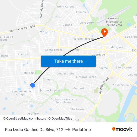 Rua Izidio Galdino Da Silva, 712 to Parlatório map