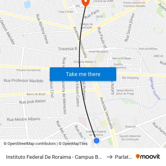 Instituto Federal De Roraima - Campus Boa Vista C/B to Parlatório map