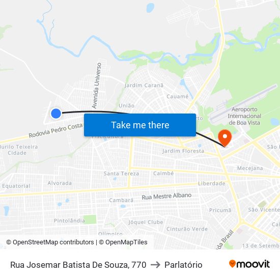 Rua Josemar Batista De Souza, 770 to Parlatório map