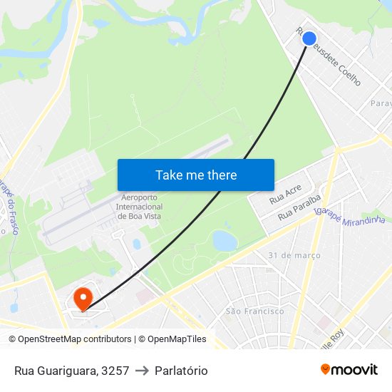 Rua Guariguara, 3257 to Parlatório map