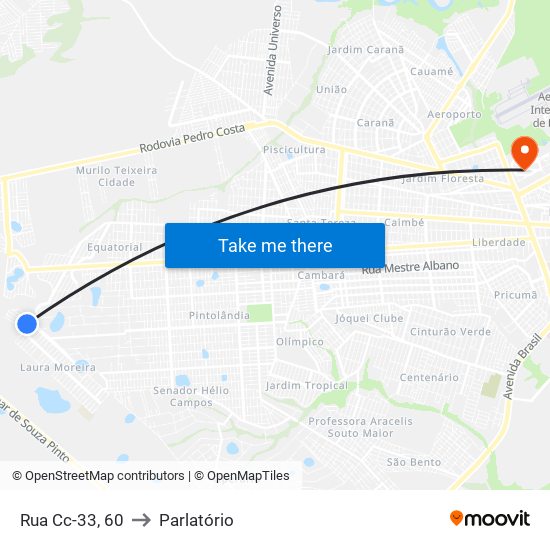 Rua Cc-33, 60 to Parlatório map