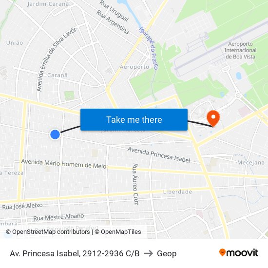 Av. Princesa Isabel, 2912-2936 C/B to Geop map