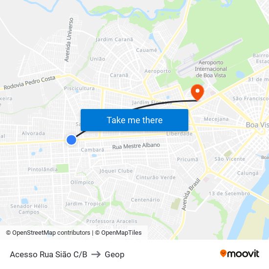 Acesso Rua Sião C/B to Geop map