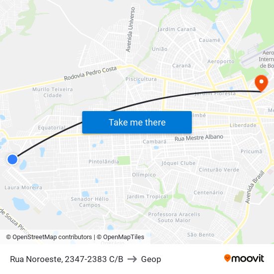 Rua Noroeste, 2347-2383 C/B to Geop map