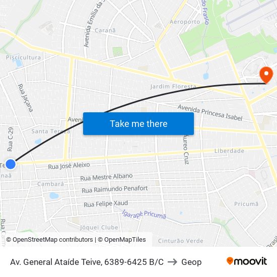 Av. General Ataíde Teive, 6389-6425 B/C to Geop map