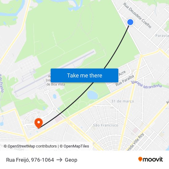 Rua Freijó, 976-1064 to Geop map