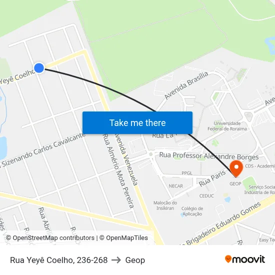 Rua Yeyê Coelho, 236-268 to Geop map