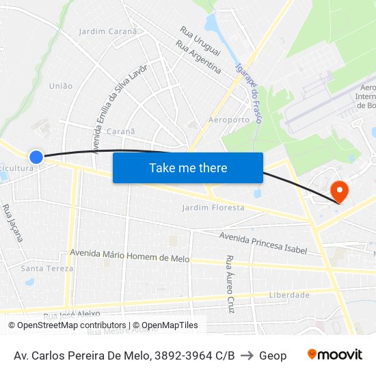 Av. Carlos Pereira De Melo, 3892-3964 C/B to Geop map