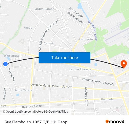 Rua Flamboian, 1057 C/B to Geop map