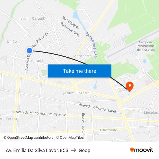 Av. Emília Da Silva Lavôr, 853 to Geop map