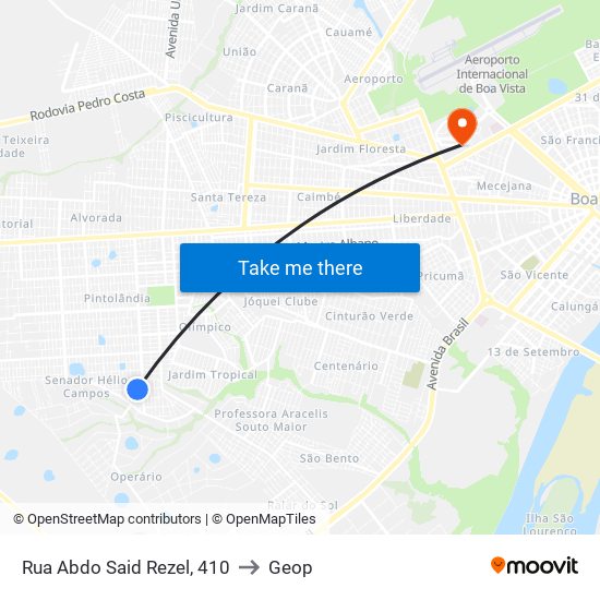 Rua Abdo Said Rezel, 410 to Geop map