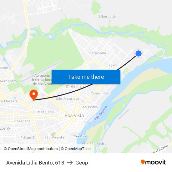 Avenida Lídia Bento, 613 to Geop map