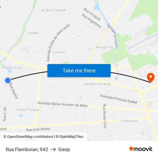 Rua Flamboian, 942 to Geop map
