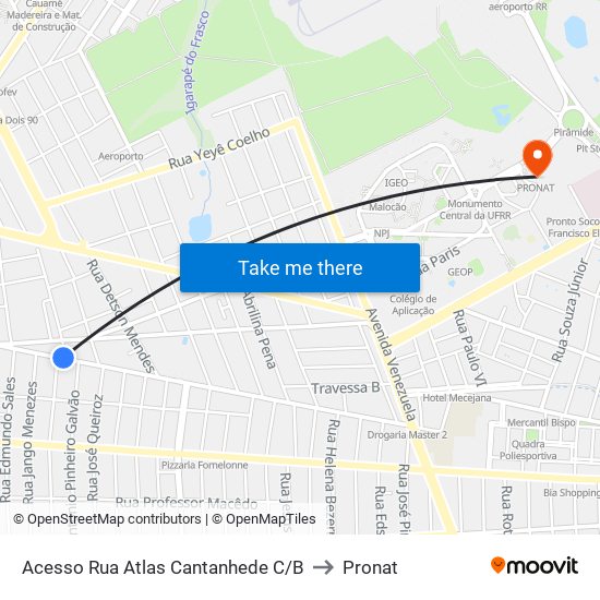 Acesso Rua Atlas Cantanhede C/B to Pronat map