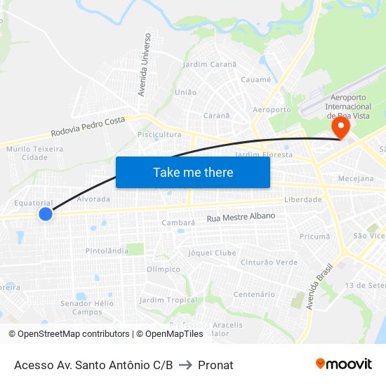 Acesso Av. Santo Antônio C/B to Pronat map