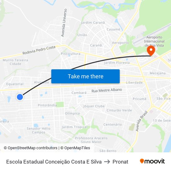 Escola Estadual Conceição Costa E Silva to Pronat map