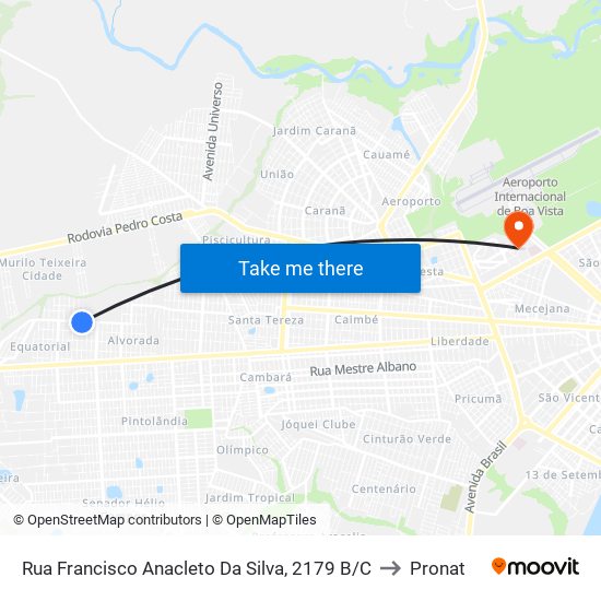 Rua Francisco Anacleto Da Silva, 2179 B/C to Pronat map