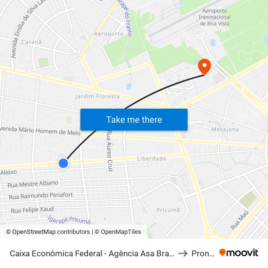 Caixa Econômica Federal - Agência Asa Branca to Pronat map