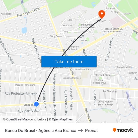 Banco Do Brasil - Agência Asa Branca to Pronat map