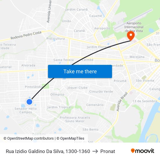 Rua Izidio Galdino Da Silva, 1300-1360 to Pronat map