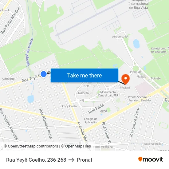Rua Yeyê Coelho, 236-268 to Pronat map