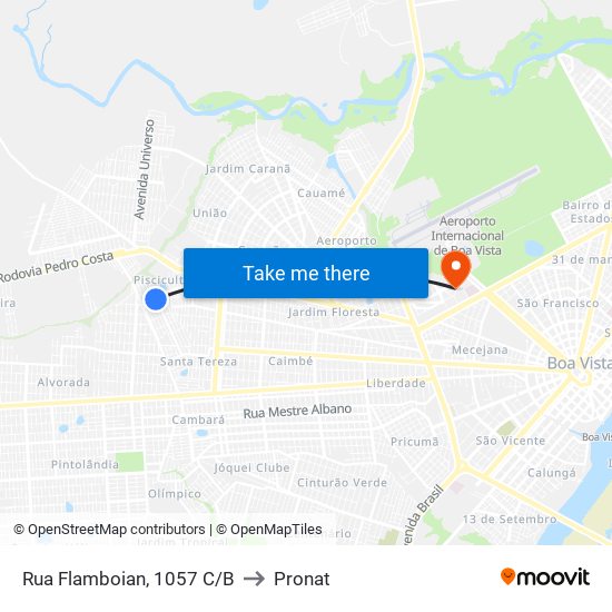 Rua Flamboian, 1057 C/B to Pronat map