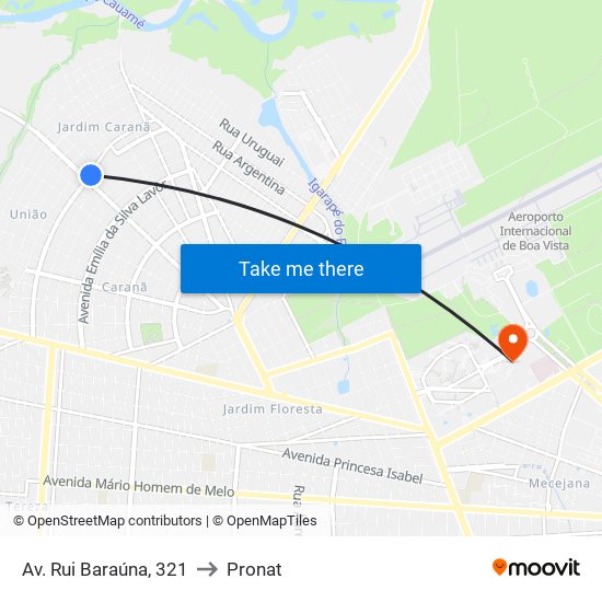 Av. Rui Baraúna, 321 to Pronat map