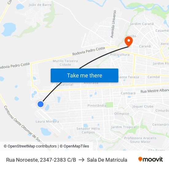 Rua Noroeste, 2347-2383 C/B to Sala De Matrícula map