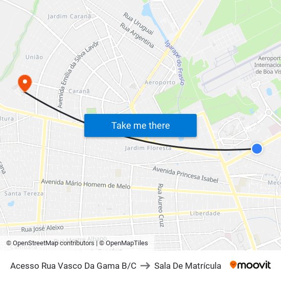 Acesso Rua Vasco Da Gama B/C to Sala De Matrícula map