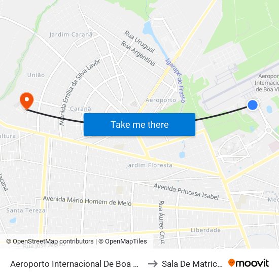 Aeroporto Internacional De Boa Vista to Sala De Matrícula map