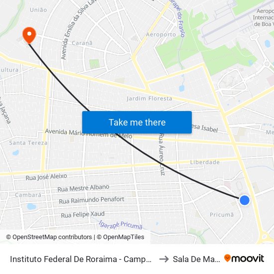 Instituto Federal De Roraima - Campus Boa Vista B/C to Sala De Matrícula map
