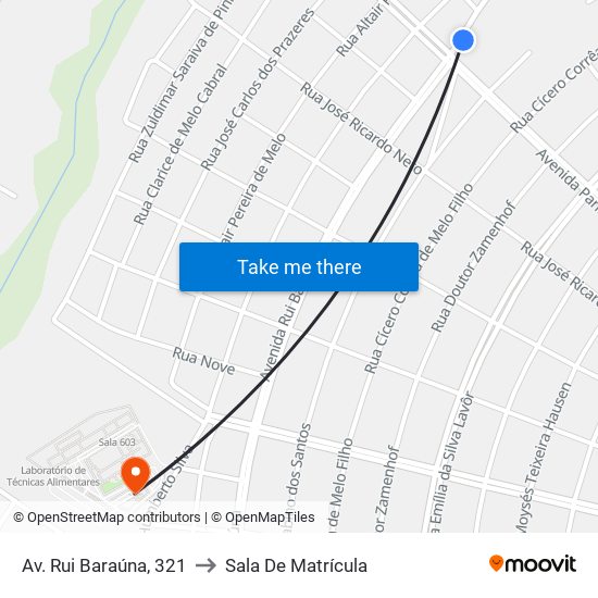 Av. Rui Baraúna, 321 to Sala De Matrícula map