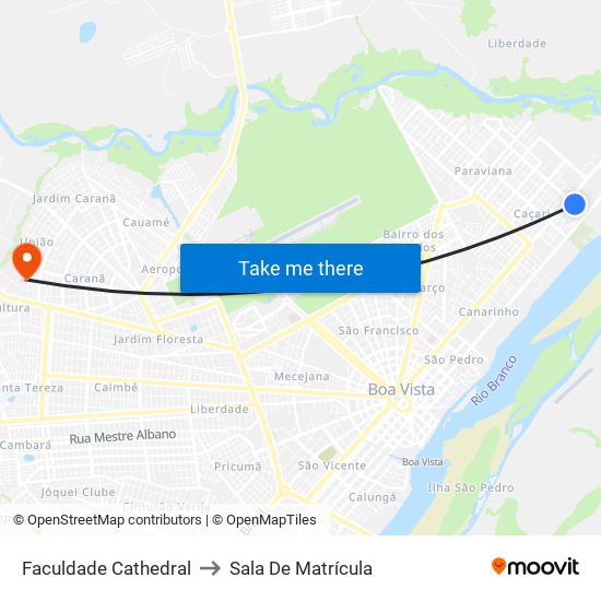 Faculdade Cathedral to Sala De Matrícula map
