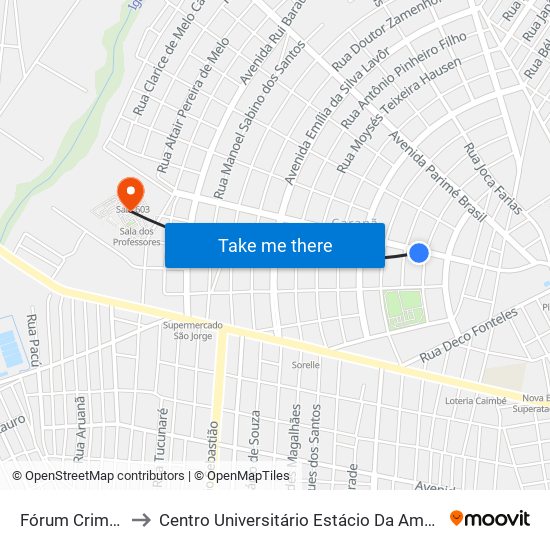 Fórum Criminal to Centro Universitário Estácio Da Amazônia map