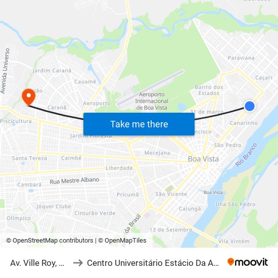 Av. Ville Roy, 3372 to Centro Universitário Estácio Da Amazônia map